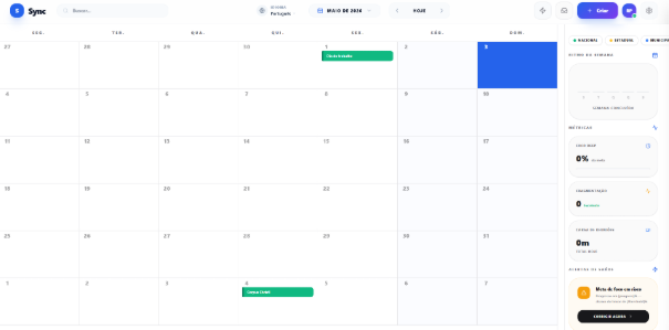 Centriu Sync — calendário inteligente com agenda, tarefas e deep work